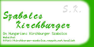 szabolcs kirchburger business card